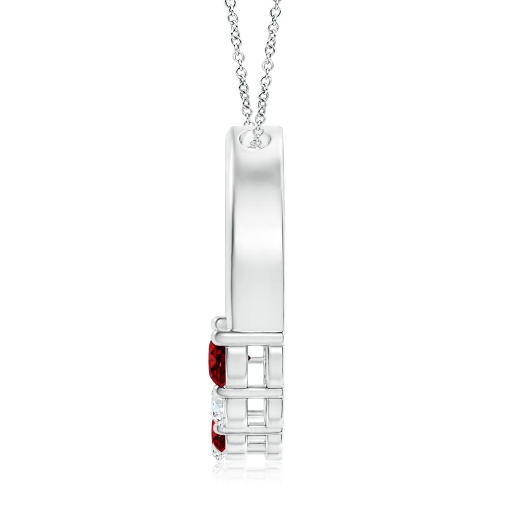 3.2mm AAAA Ruby and Diamond Circle Journey Pendant in P950 Platinum Product Image