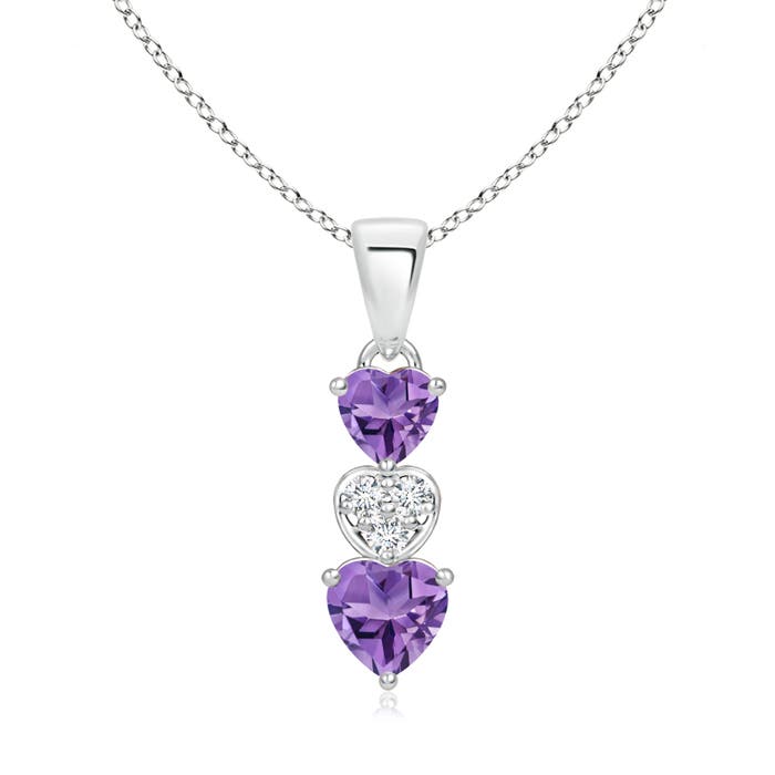 AA - Amethyst / 0.57 CT / 14 KT White Gold