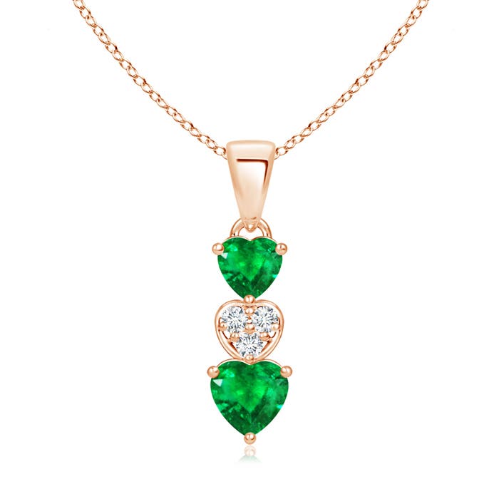 AAA - Emerald / 0.62 CT / 14 KT Rose Gold