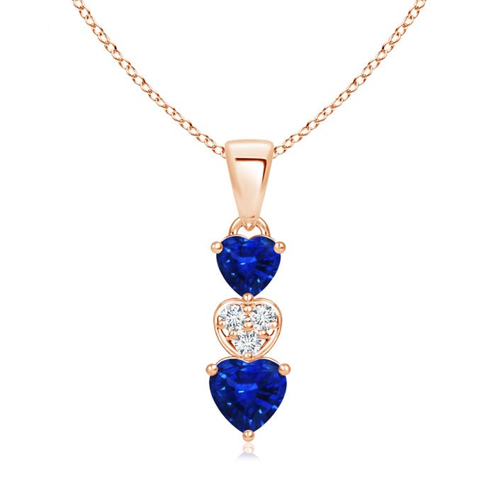 AAAA - Blue Sapphire / 0.8 CT / 14 KT Rose Gold