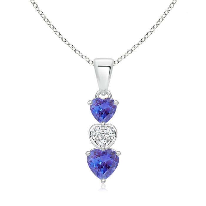 AAA - Tanzanite / 0.65 CT / 14 KT White Gold