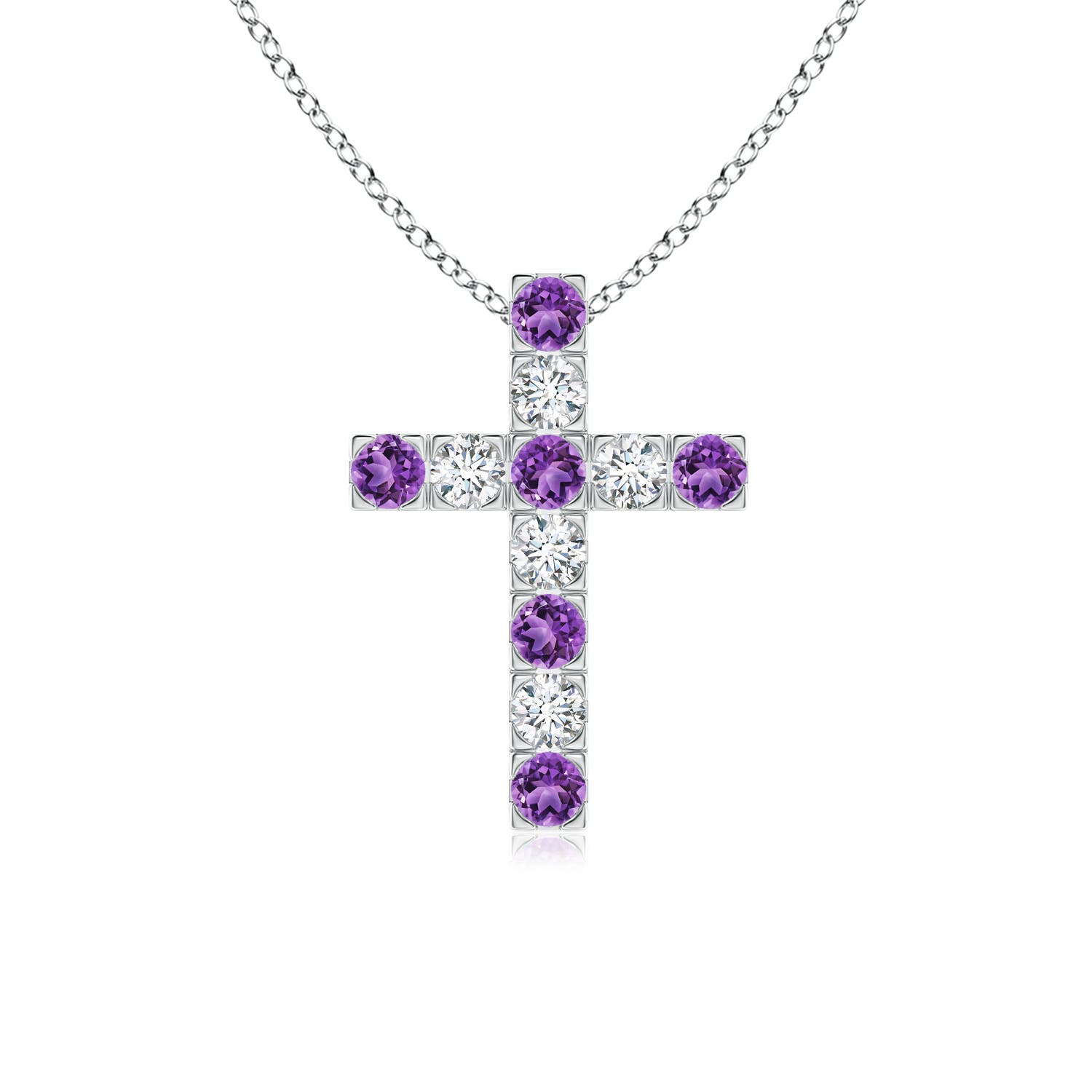 AA - Amethyst / 0.71 CT / 14 KT White Gold