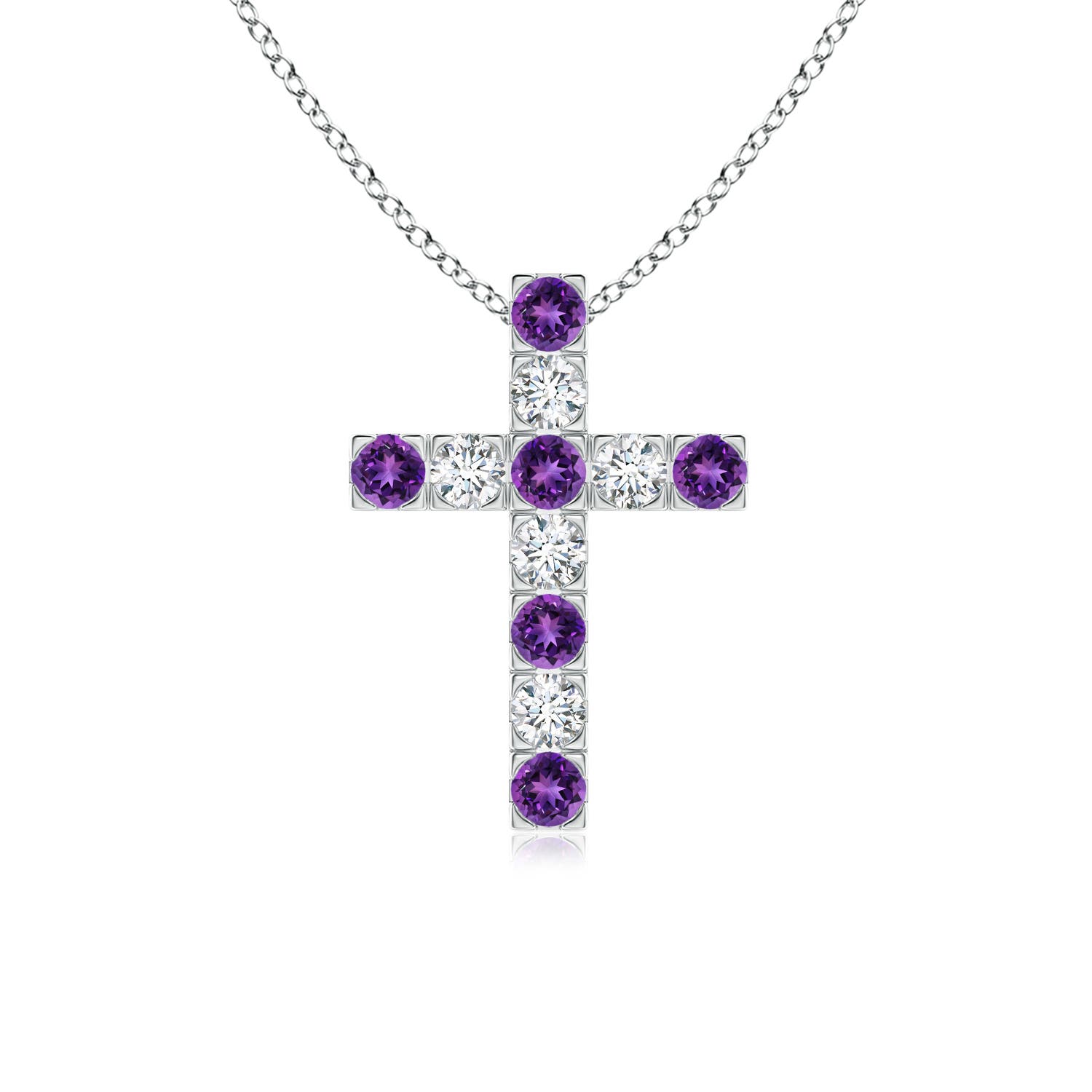 AAAA - Amethyst / 0.71 CT / 14 KT White Gold