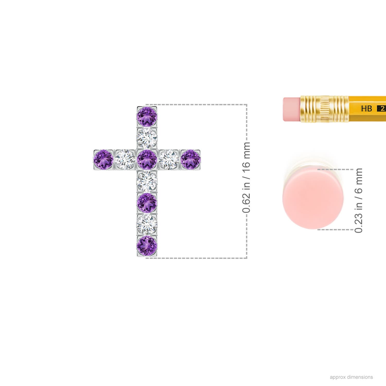 AA - Amethyst / 0.36 CT / 14 KT White Gold
