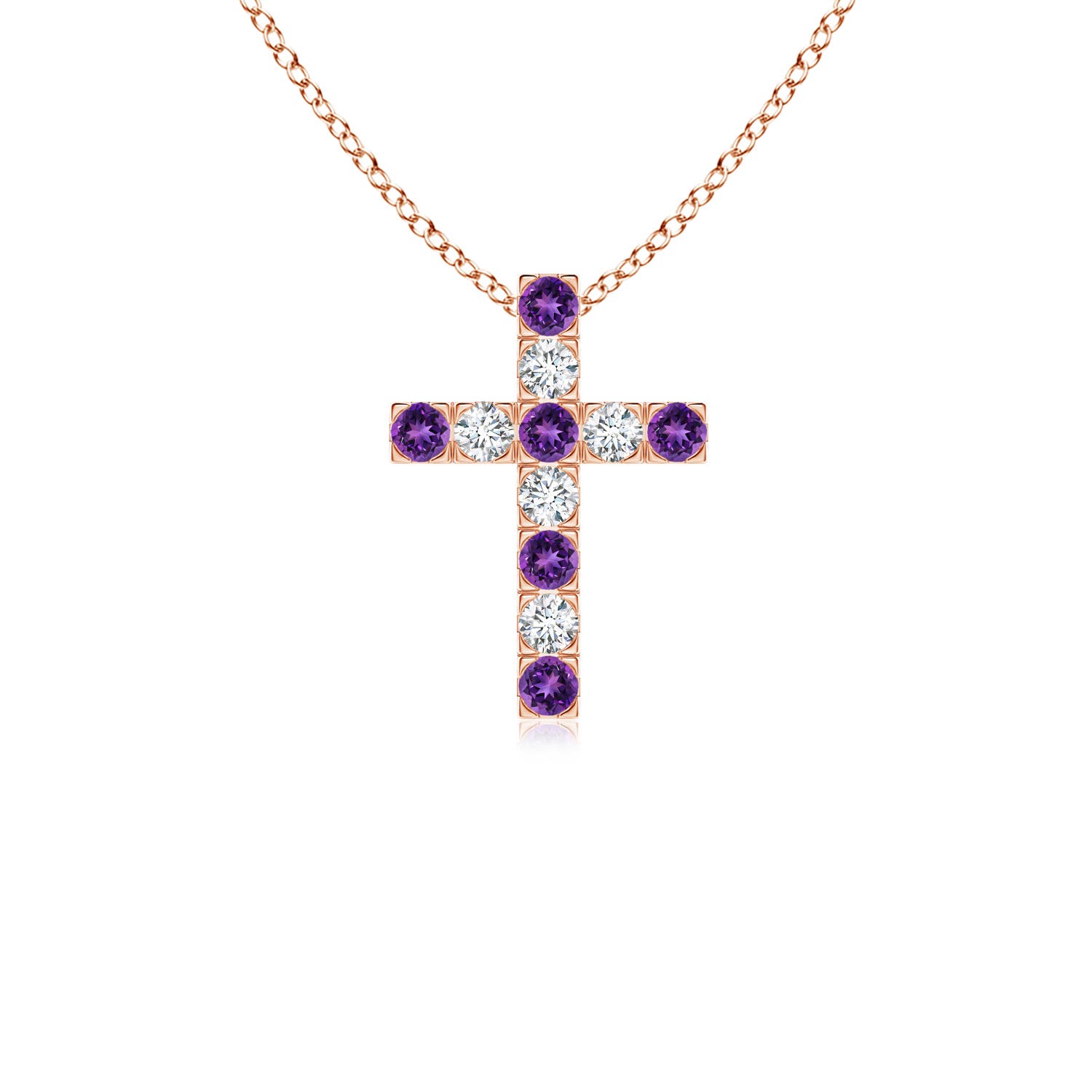 AAAA - Amethyst / 0.36 CT / 14 KT Rose Gold