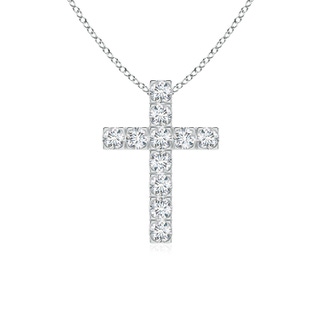 2.5mm GVS2 Flat Prong-Set Diamond Cross Pendant in P950 Platinum