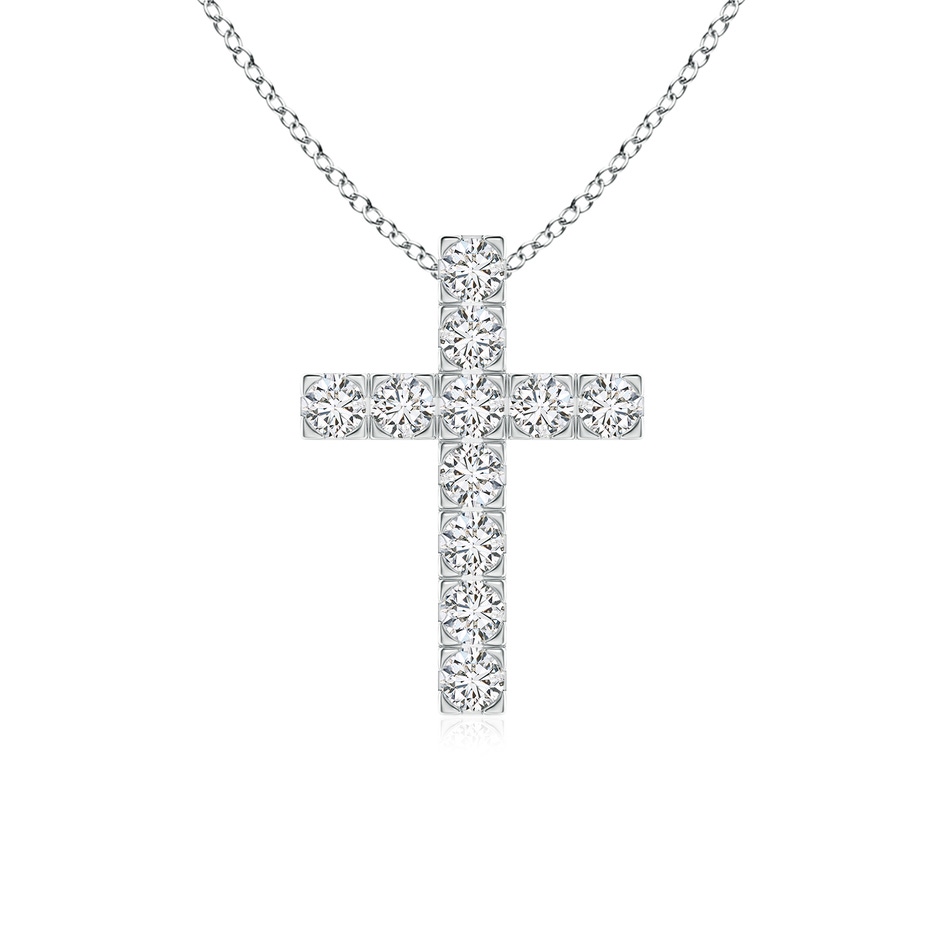 2.5mm HSI2 Flat Prong-Set Diamond Cross Pendant in P950 Platinum 