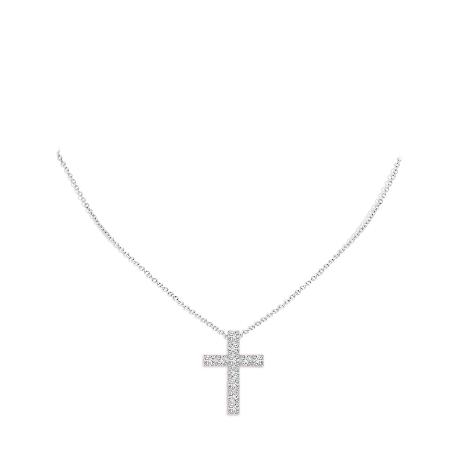 2.5mm HSI2 Flat Prong-Set Diamond Cross Pendant in P950 Platinum pen