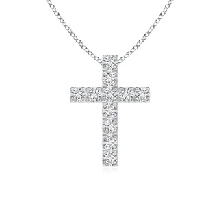 2.5mm HSI2 Flat Prong-Set Diamond Cross Pendant in White Gold