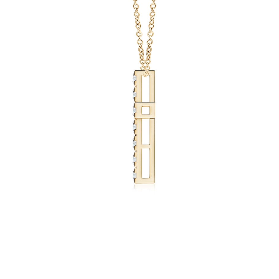2mm GVS2 Flat Prong-Set Diamond Cross Pendant in Yellow Gold side 199