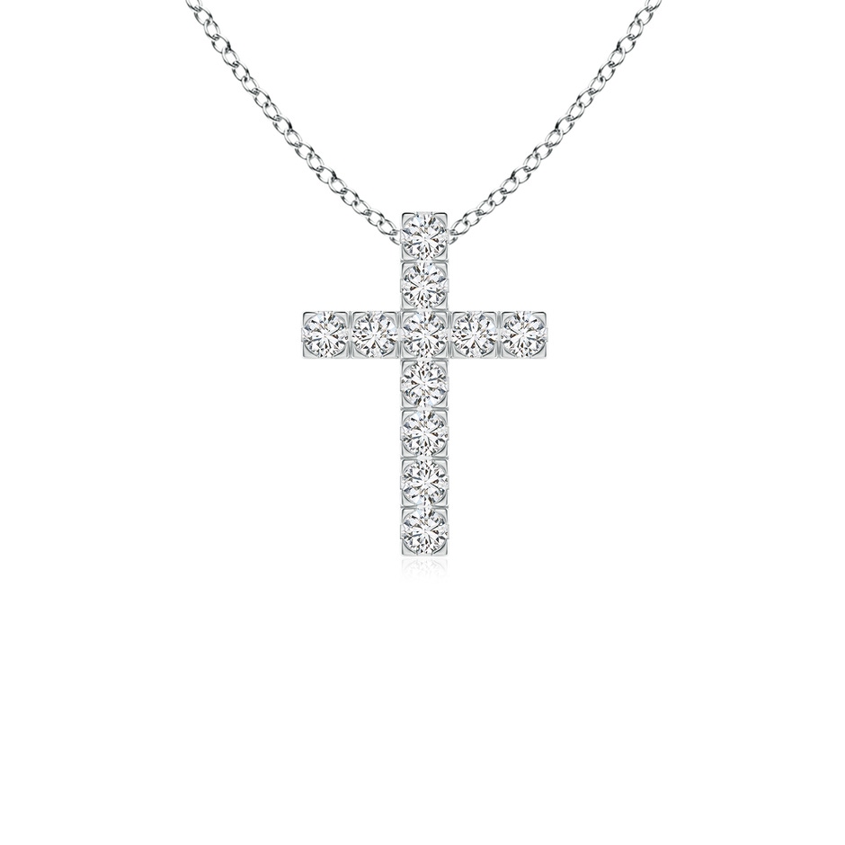 2mm HSI2 Flat Prong-Set Diamond Cross Pendant in P950 Platinum 
