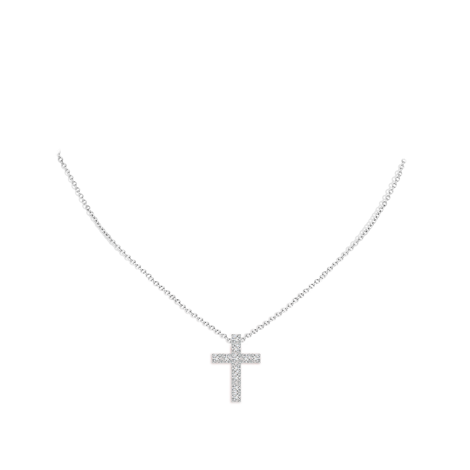 2mm HSI2 Flat Prong-Set Diamond Cross Pendant in P950 Platinum pen