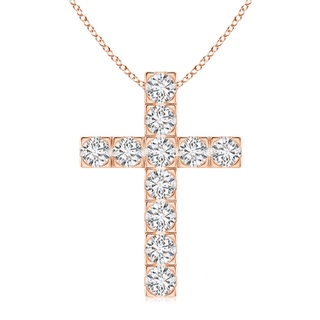 3.5mm HSI2 Flat Prong-Set Diamond Cross Pendant in Rose Gold