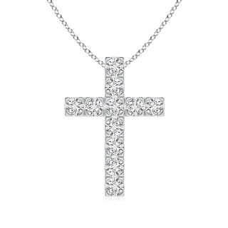 3mm HSI2 Flat Prong-Set Diamond Cross Pendant in P950 Platinum