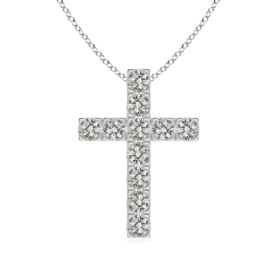 3mm KI3 Flat Prong-Set Diamond Cross Pendant in P950 Platinum 