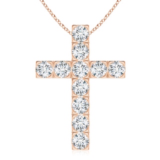 4.5mm GVS2 Flat Prong-Set Diamond Cross Pendant in 10K Rose Gold