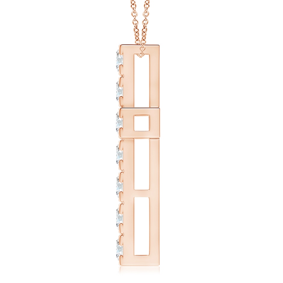 4.5mm GVS2 Flat Prong-Set Diamond Cross Pendant in Rose Gold side 199