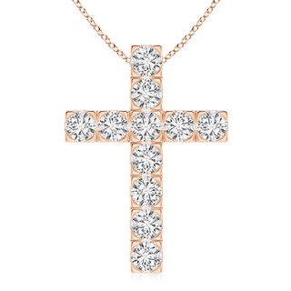 4.5mm HSI2 Flat Prong-Set Diamond Cross Pendant in 10K Rose Gold