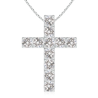 4.5mm IJI1I2 Flat Prong-Set Diamond Cross Pendant in P950 Platinum