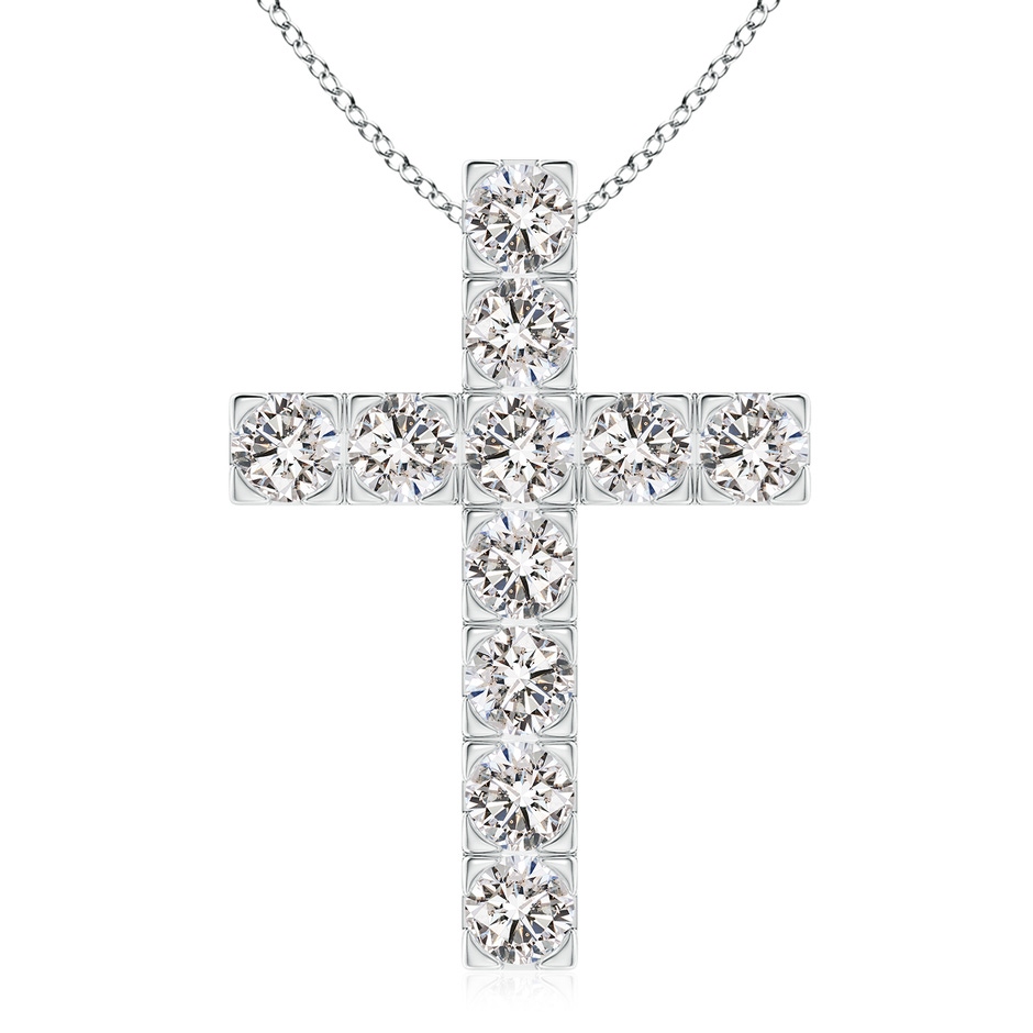 4.5mm IJI1I2 Flat Prong-Set Diamond Cross Pendant in P950 Platinum 