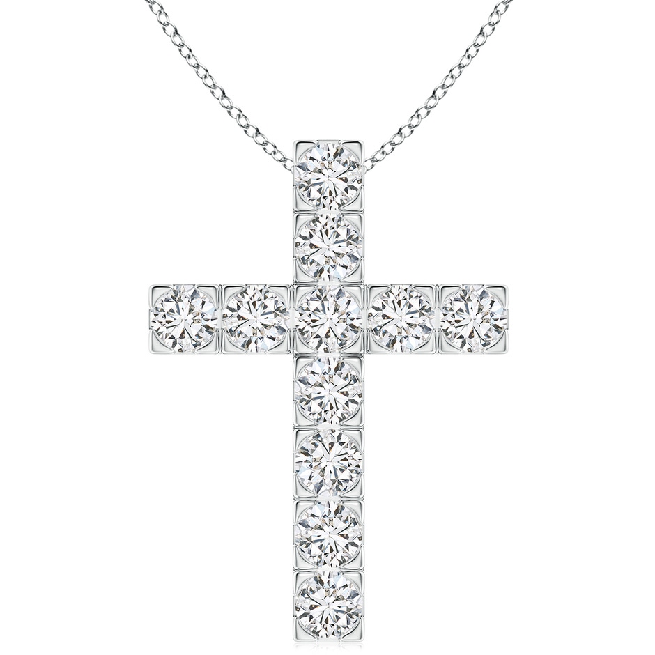 4mm HSI2 Flat Prong-Set Diamond Cross Pendant in P950 Platinum 