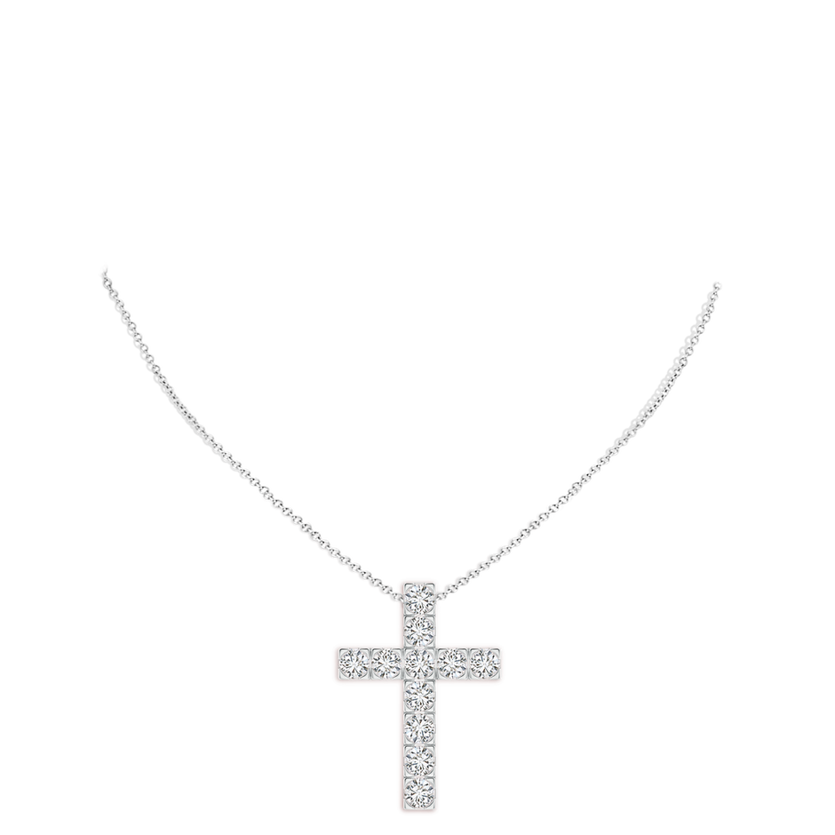 4mm HSI2 Flat Prong-Set Diamond Cross Pendant in P950 Platinum pen