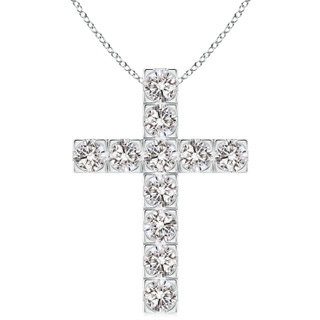 4mm IJI1I2 Flat Prong-Set Diamond Cross Pendant in P950 Platinum