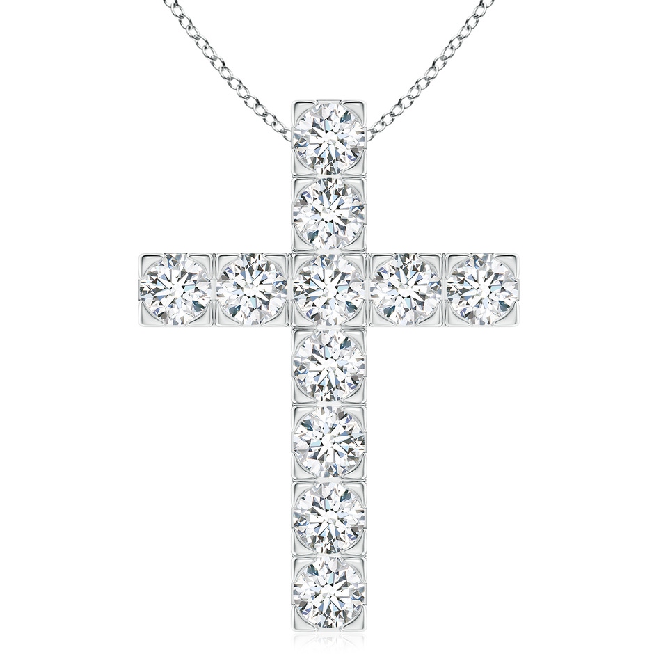 5.1mm GVS2 Flat Prong-Set Diamond Cross Pendant in P950 Platinum 