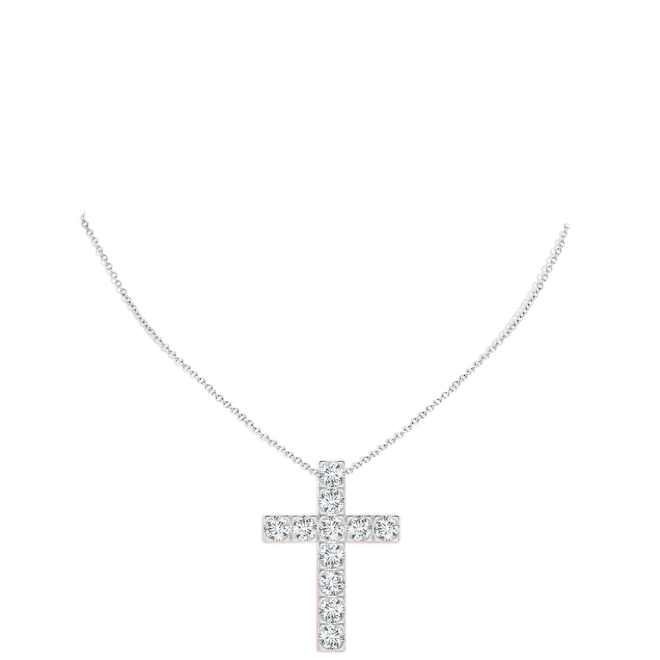 5.1mm GVS2 Flat Prong-Set Diamond Cross Pendant in P950 Platinum pen