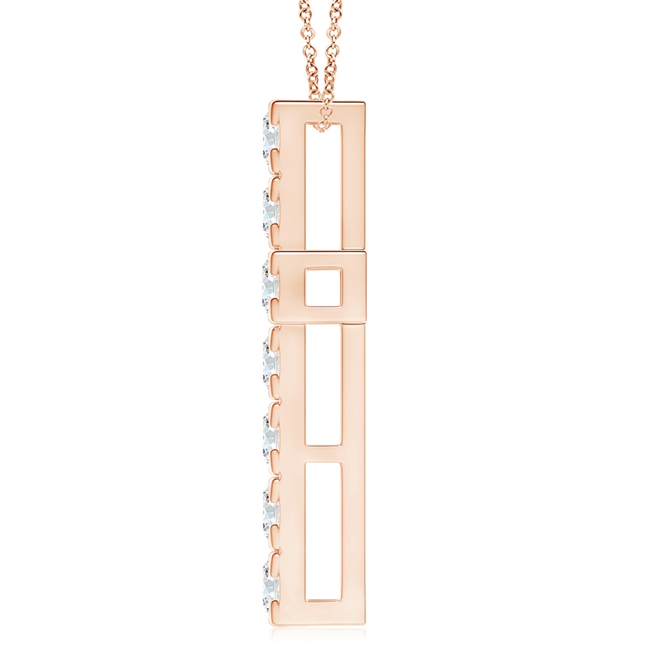 5.1mm GVS2 Flat Prong-Set Diamond Cross Pendant in Rose Gold side 199