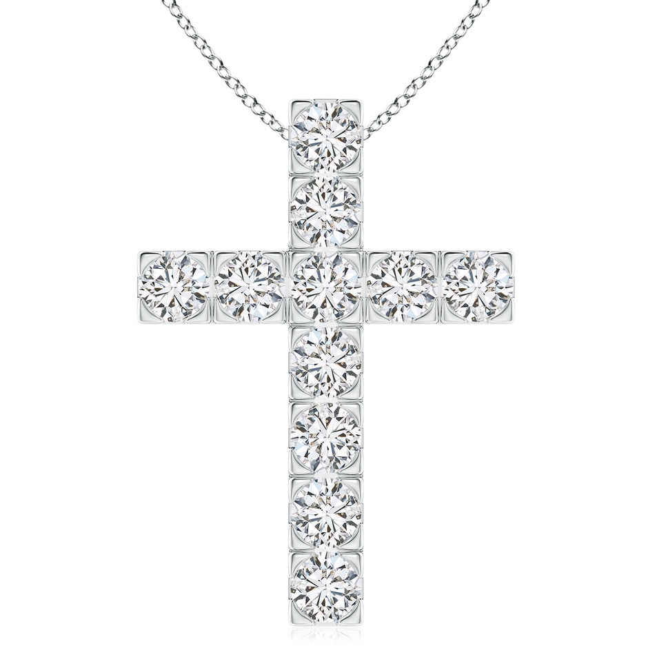 5.1mm HSI2 Flat Prong-Set Diamond Cross Pendant in P950 Platinum 