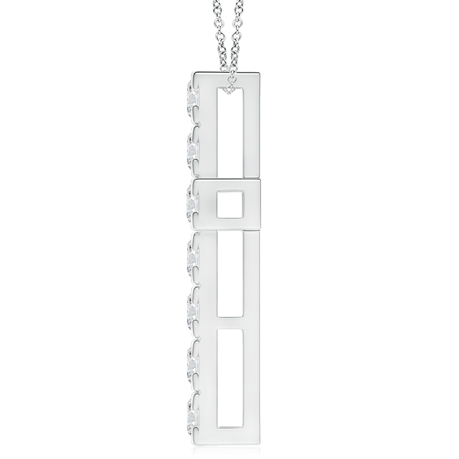 5.1mm HSI2 Flat Prong-Set Diamond Cross Pendant in P950 Platinum side 199