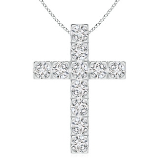 5.4mm HSI2 Flat Prong-Set Diamond Cross Pendant in P950 Platinum