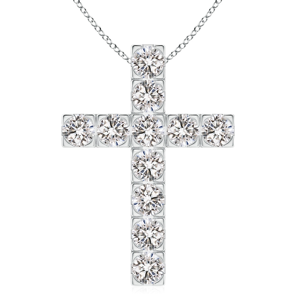 5.4mm IJI1I2 Flat Prong-Set Diamond Cross Pendant in P950 Platinum 