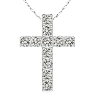 5.4mm KI3 Flat Prong-Set Diamond Cross Pendant in P950 Platinum