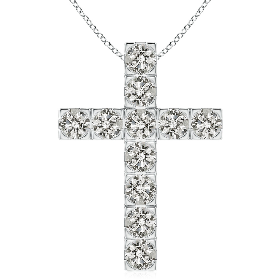 5.4mm KI3 Flat Prong-Set Diamond Cross Pendant in P950 Platinum 