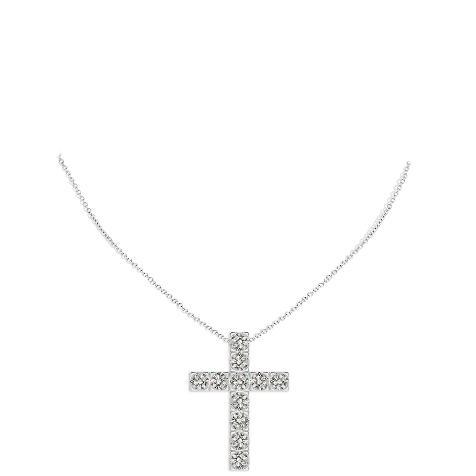5.4mm KI3 Flat Prong-Set Diamond Cross Pendant in P950 Platinum pen
