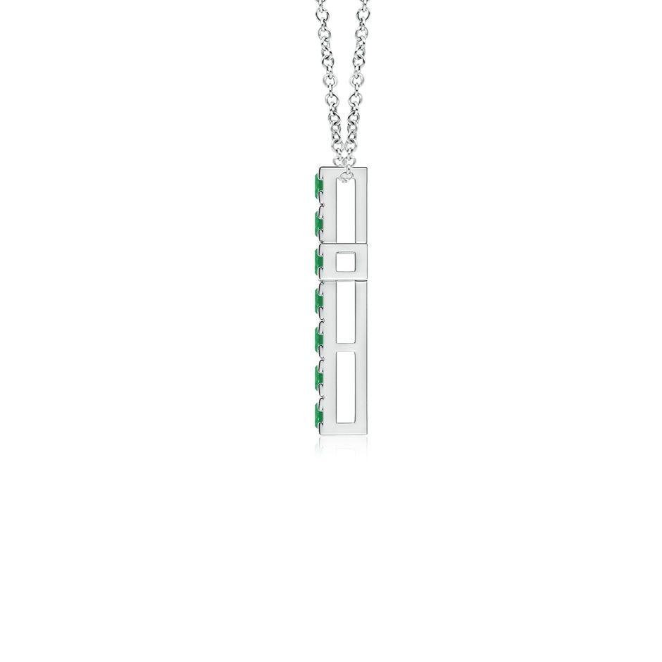 2mm A Flat Prong-Set Emerald Cross Pendant in P950 Platinum side 199