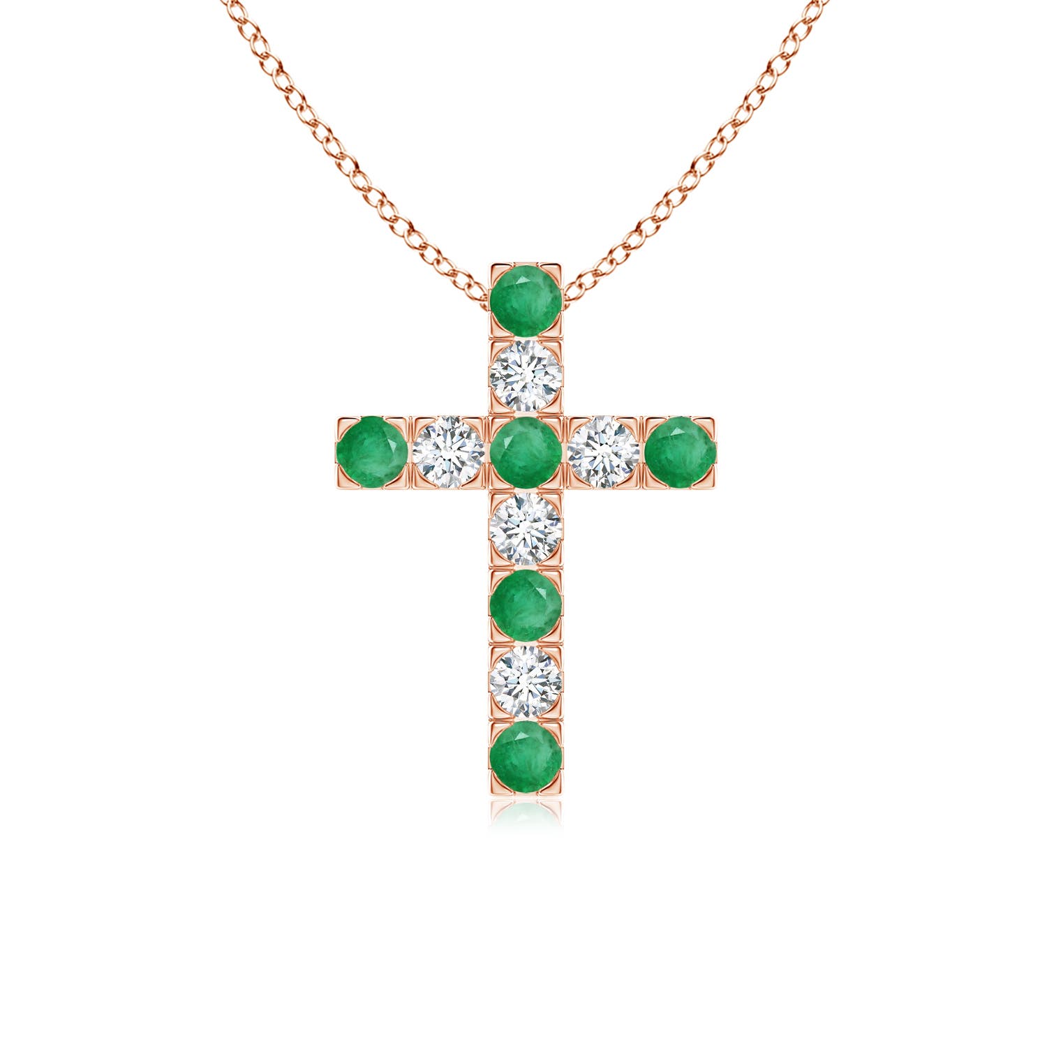 A - Emerald / 0.72 CT / 14 KT Rose Gold