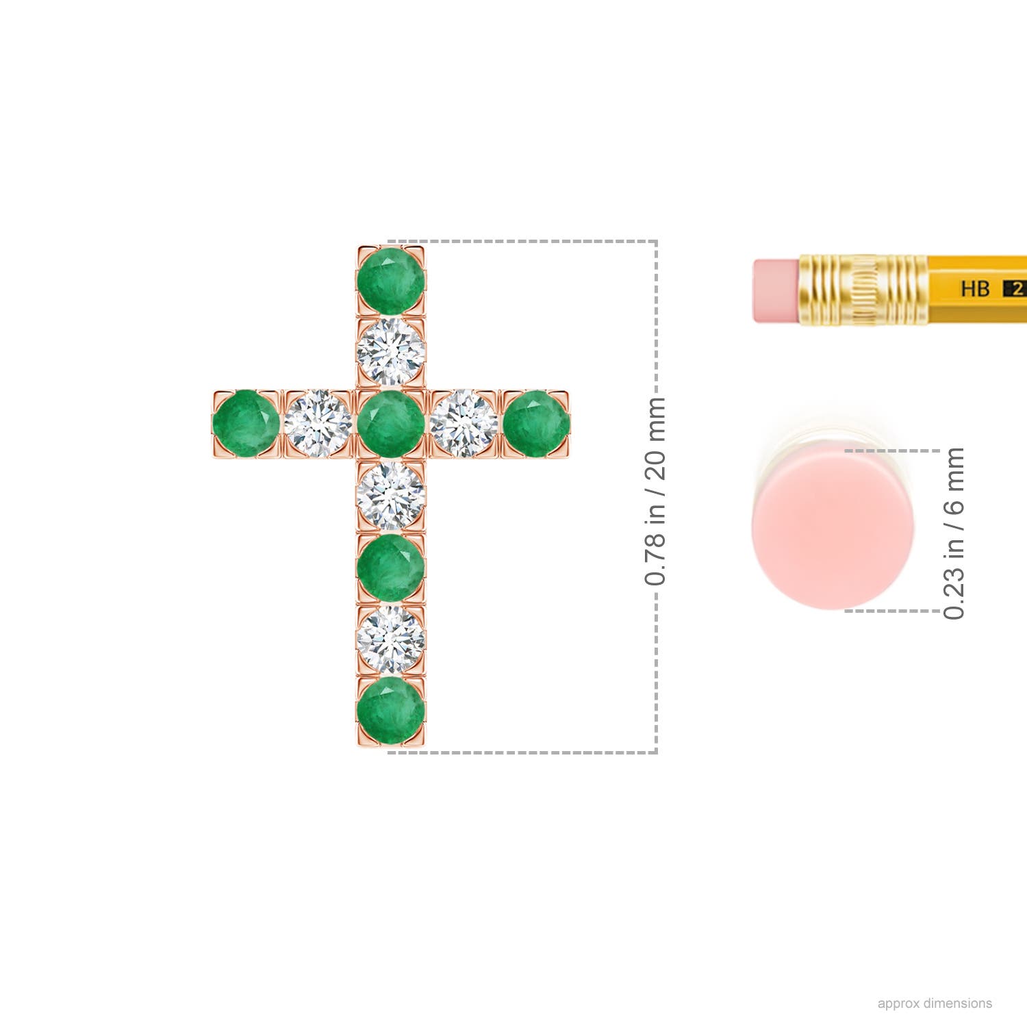 A - Emerald / 0.72 CT / 14 KT Rose Gold