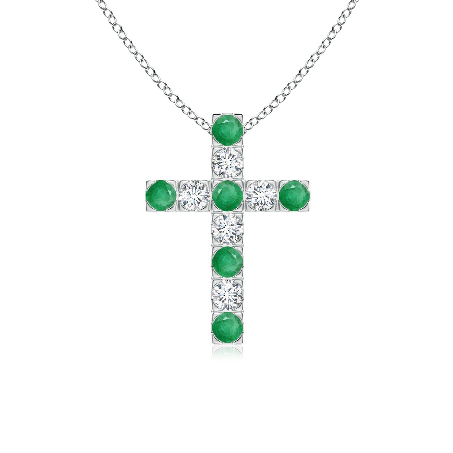 A - Emerald / 0.72 CT / 14 KT White Gold