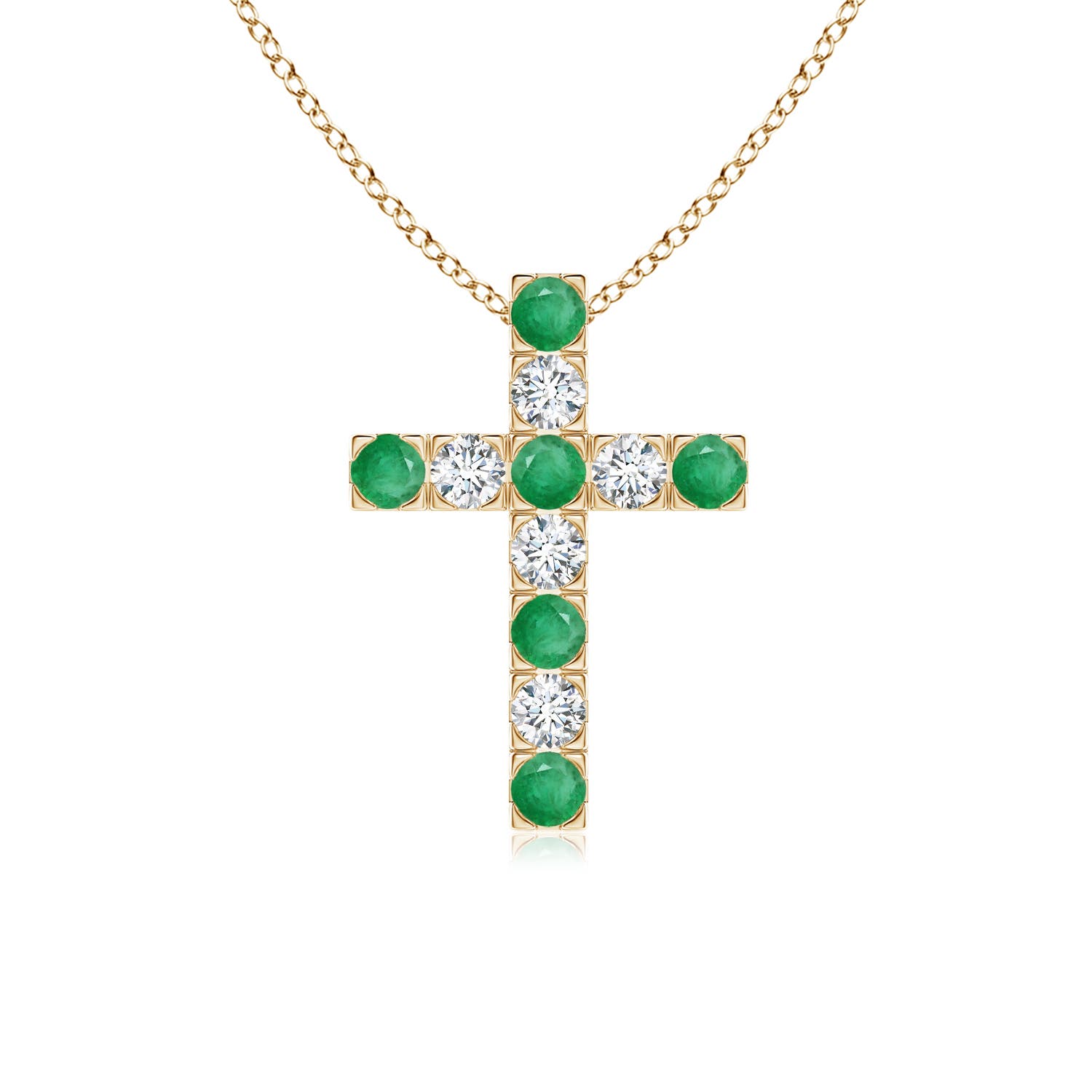 A - Emerald / 0.72 CT / 14 KT Yellow Gold