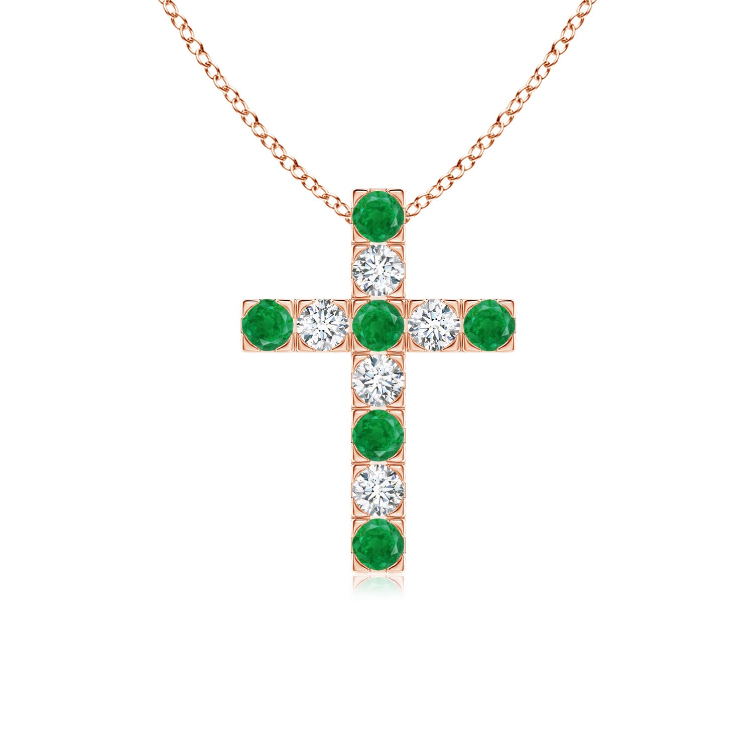 AA - Emerald / 0.72 CT / 14 KT Rose Gold