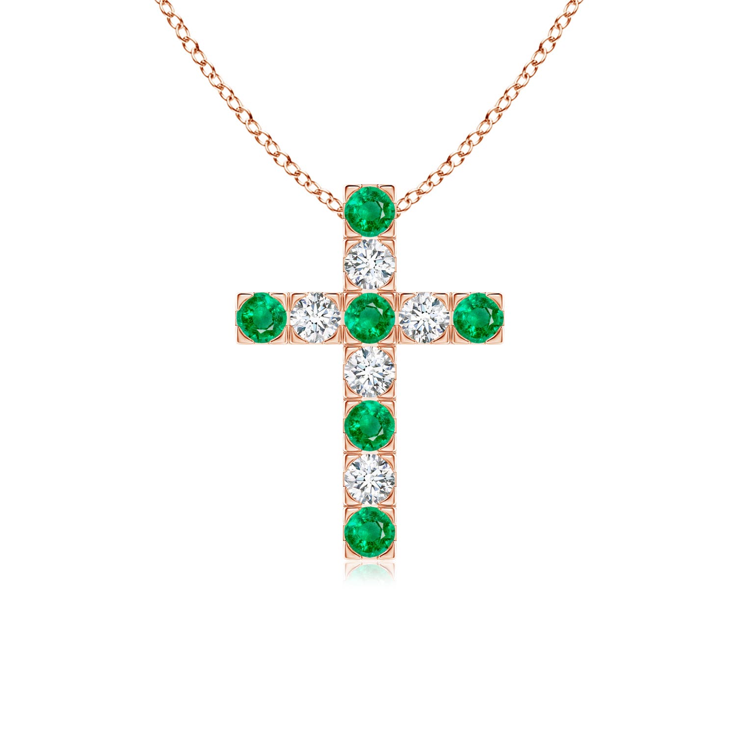 AAA - Emerald / 0.72 CT / 14 KT Rose Gold