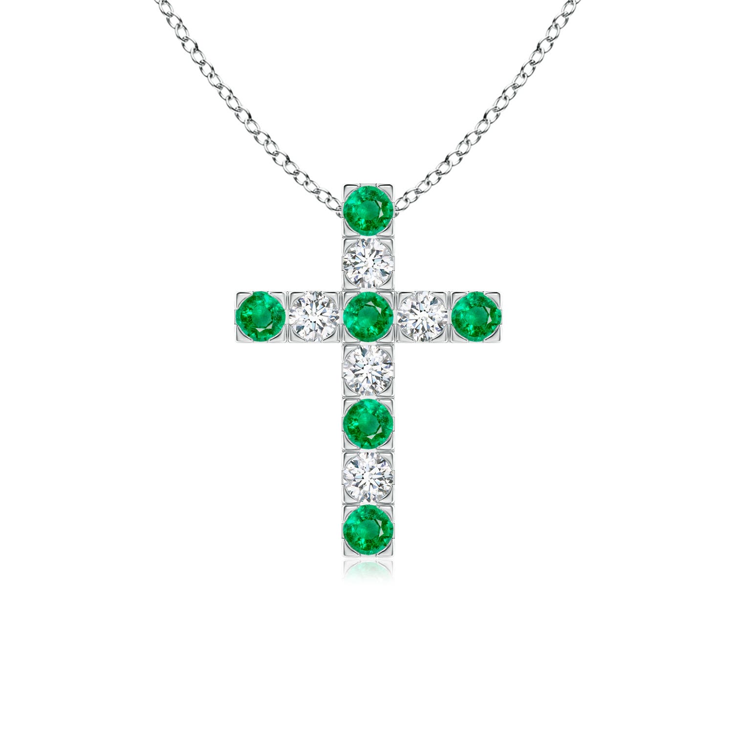 AAA - Emerald / 0.72 CT / 14 KT White Gold