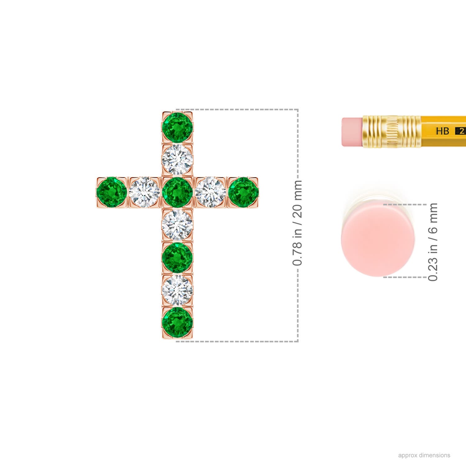 AAAA - Emerald / 0.72 CT / 14 KT Rose Gold