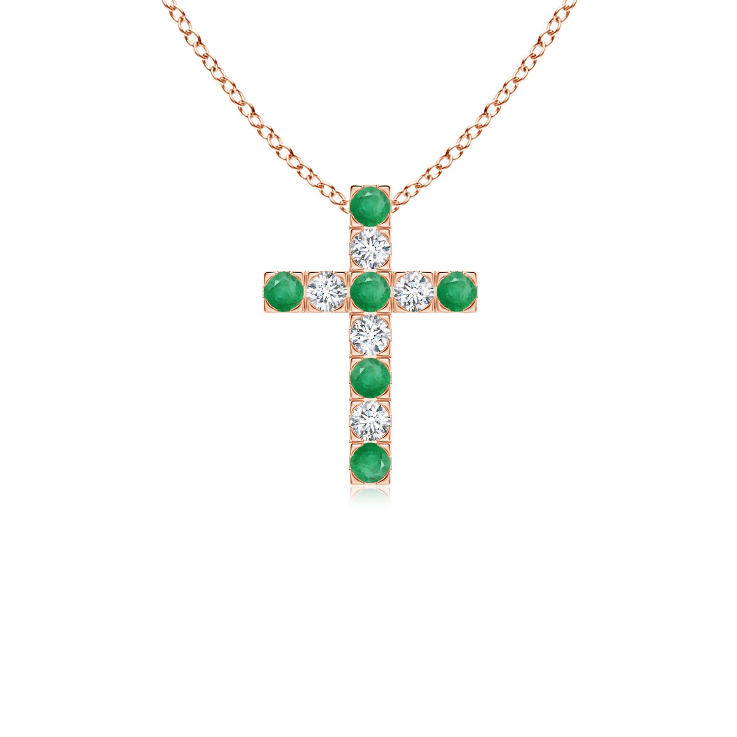 A - Emerald / 0.45 CT / 14 KT Rose Gold