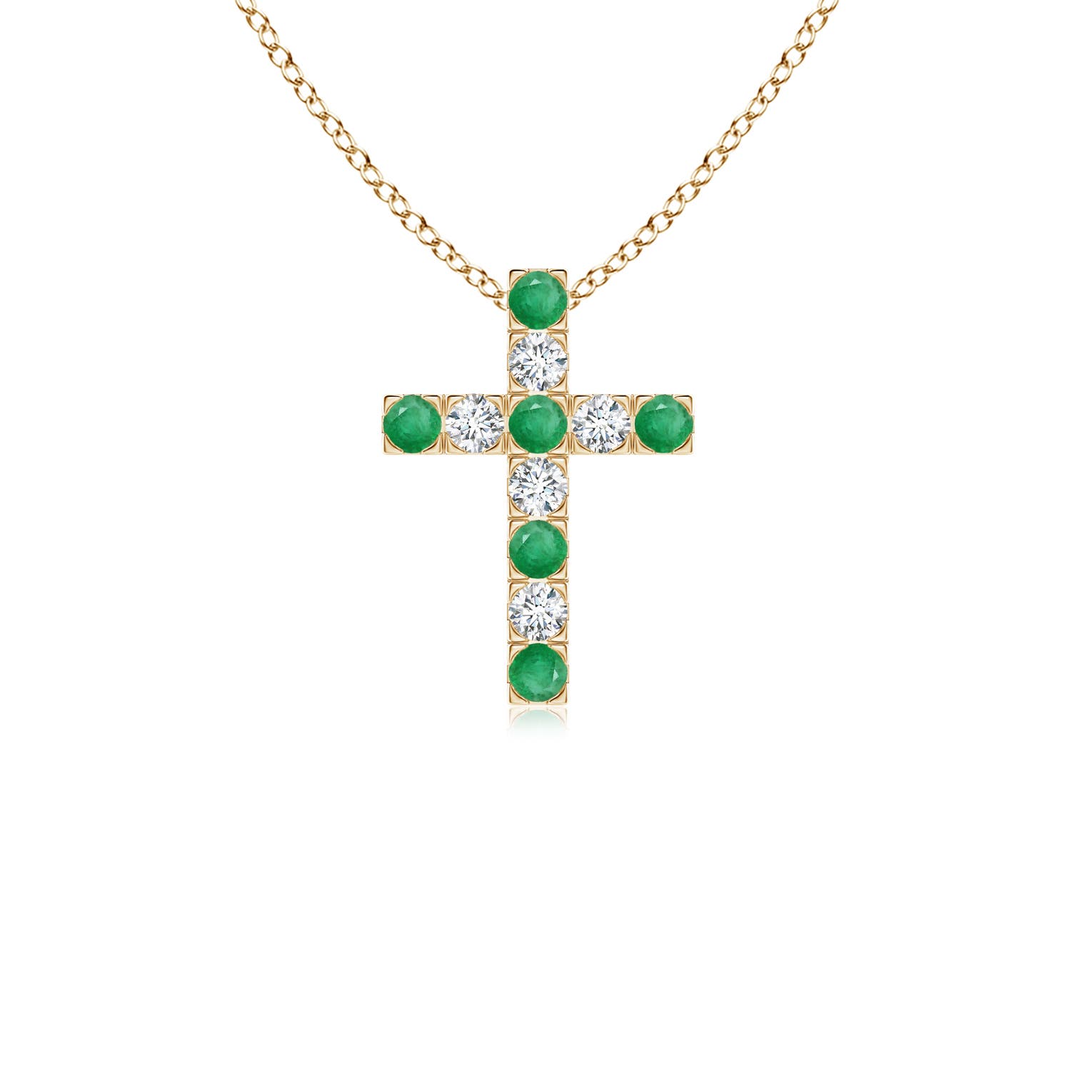 A - Emerald / 0.45 CT / 14 KT Yellow Gold