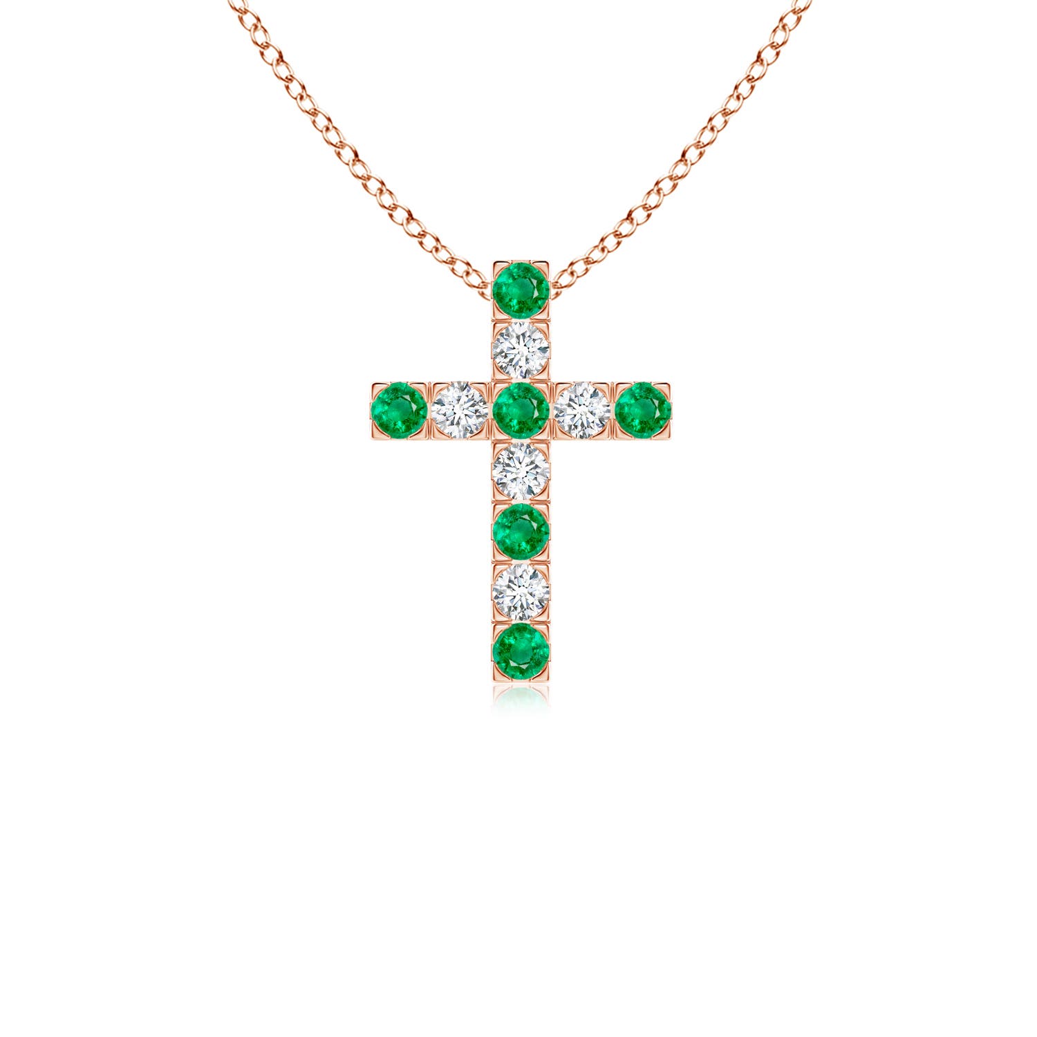 AAA - Emerald / 0.45 CT / 14 KT Rose Gold