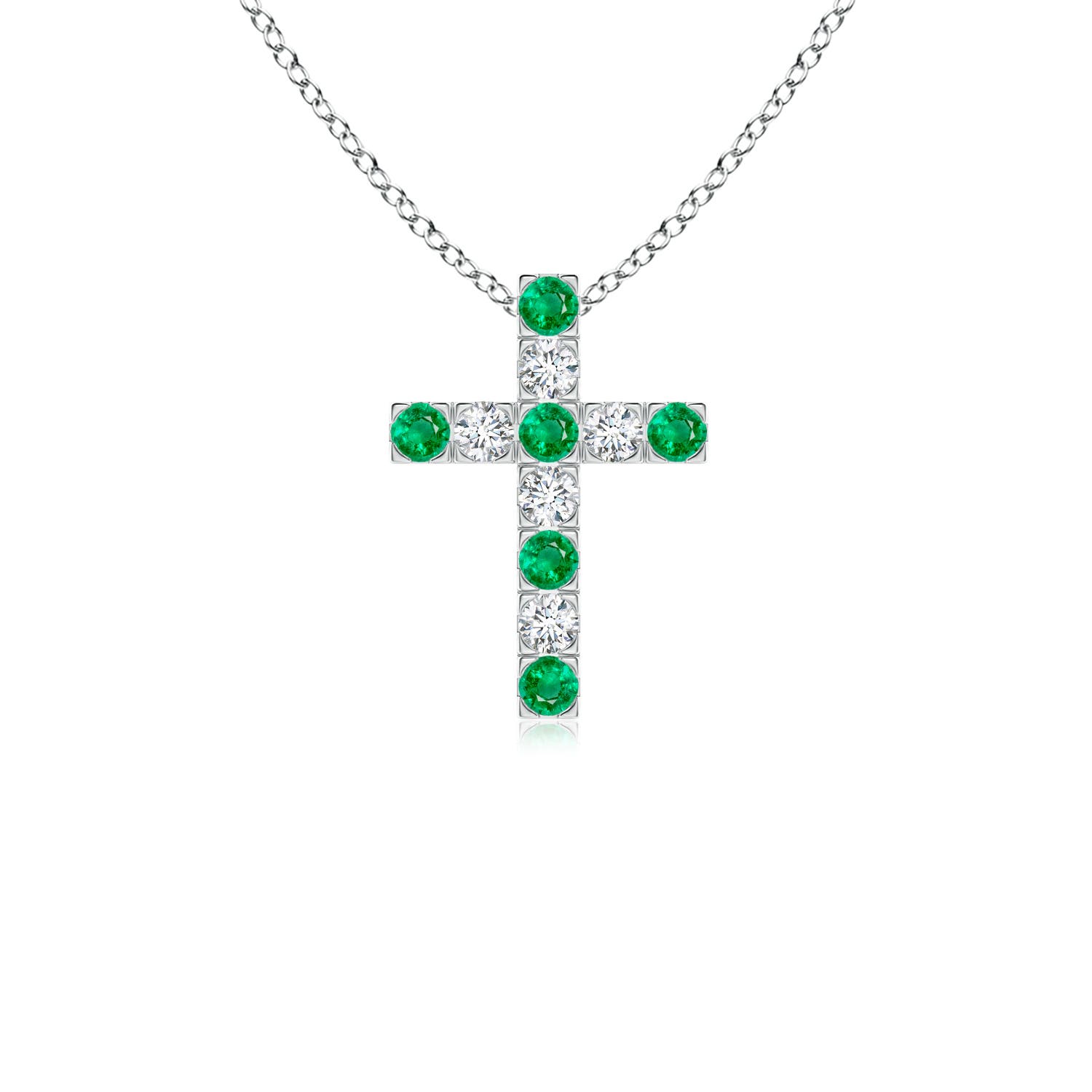 AAA - Emerald / 0.45 CT / 14 KT White Gold